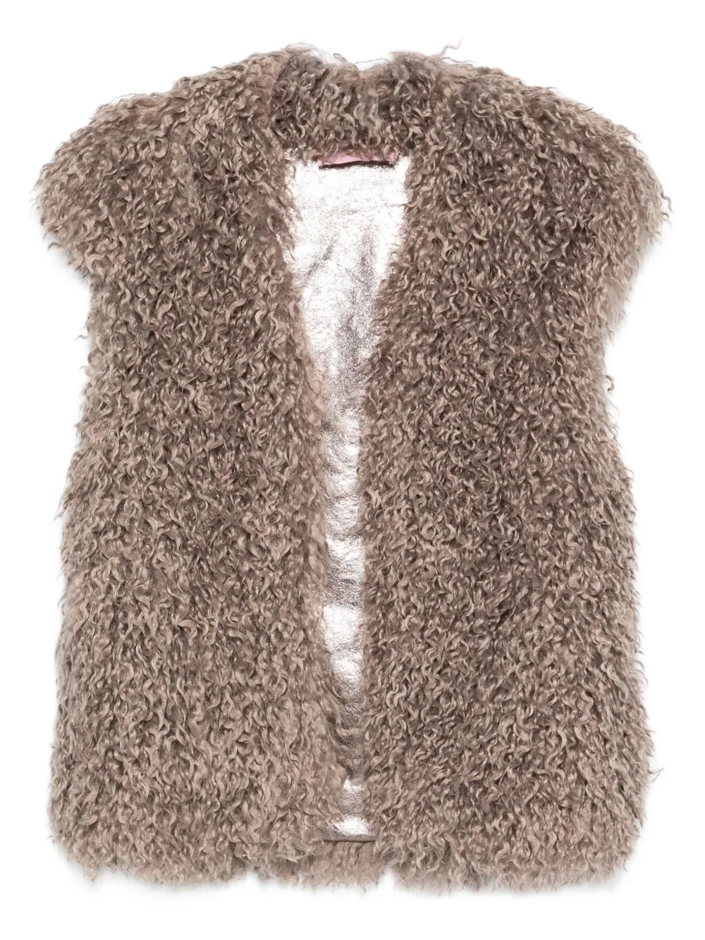 Kristina Ti faux-fur sleeveless jacket | Brown | Image 1
