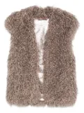 Kristina Ti faux-fur sleeveless jacket - Brown