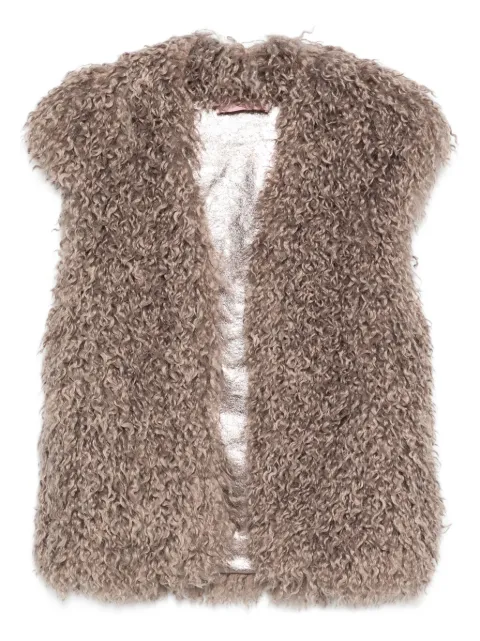 Kristina Ti faux-fur sleeveless jacket