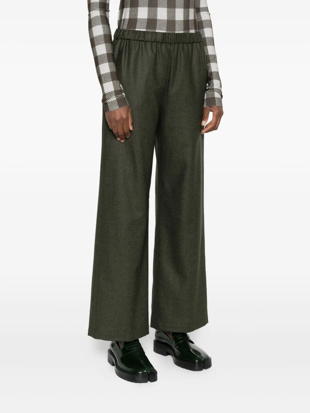 Aspesi Elastic-waist Trousers In Green