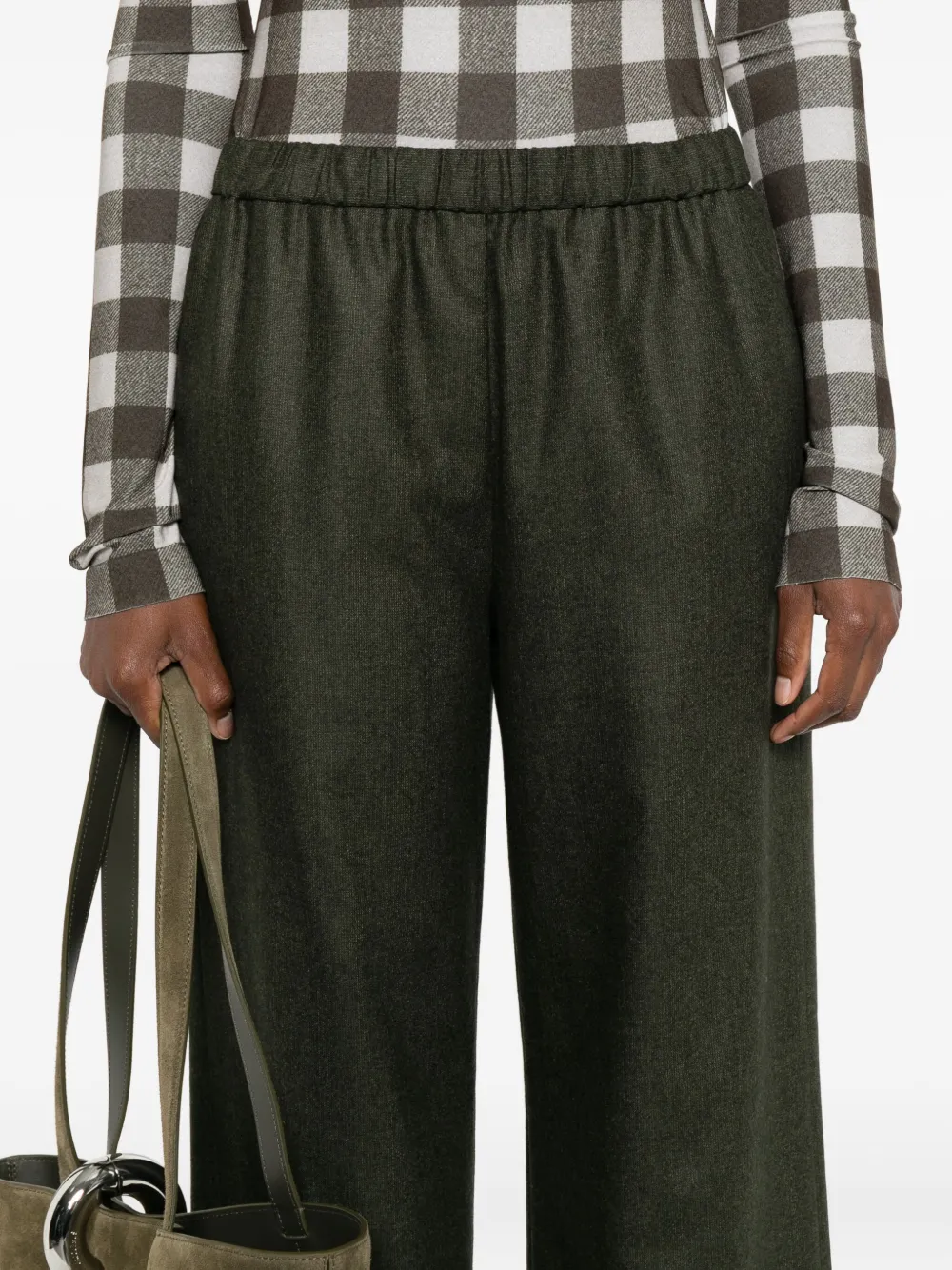 Aspesi Elastic-waist Trousers In Green