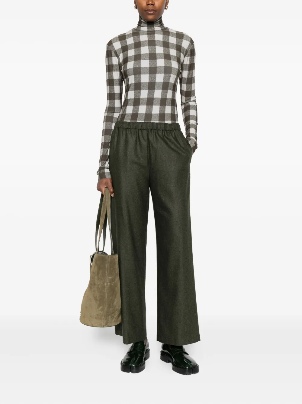 Aspesi Elastic-waist Trousers In Green