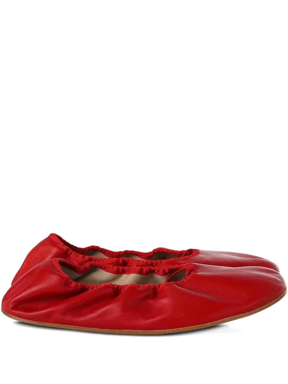 The Row sheepskin ruffled ballet flats | Red | Image 1