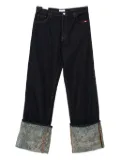 AMISH paisley-cuffed straight-leg jeans - Blue