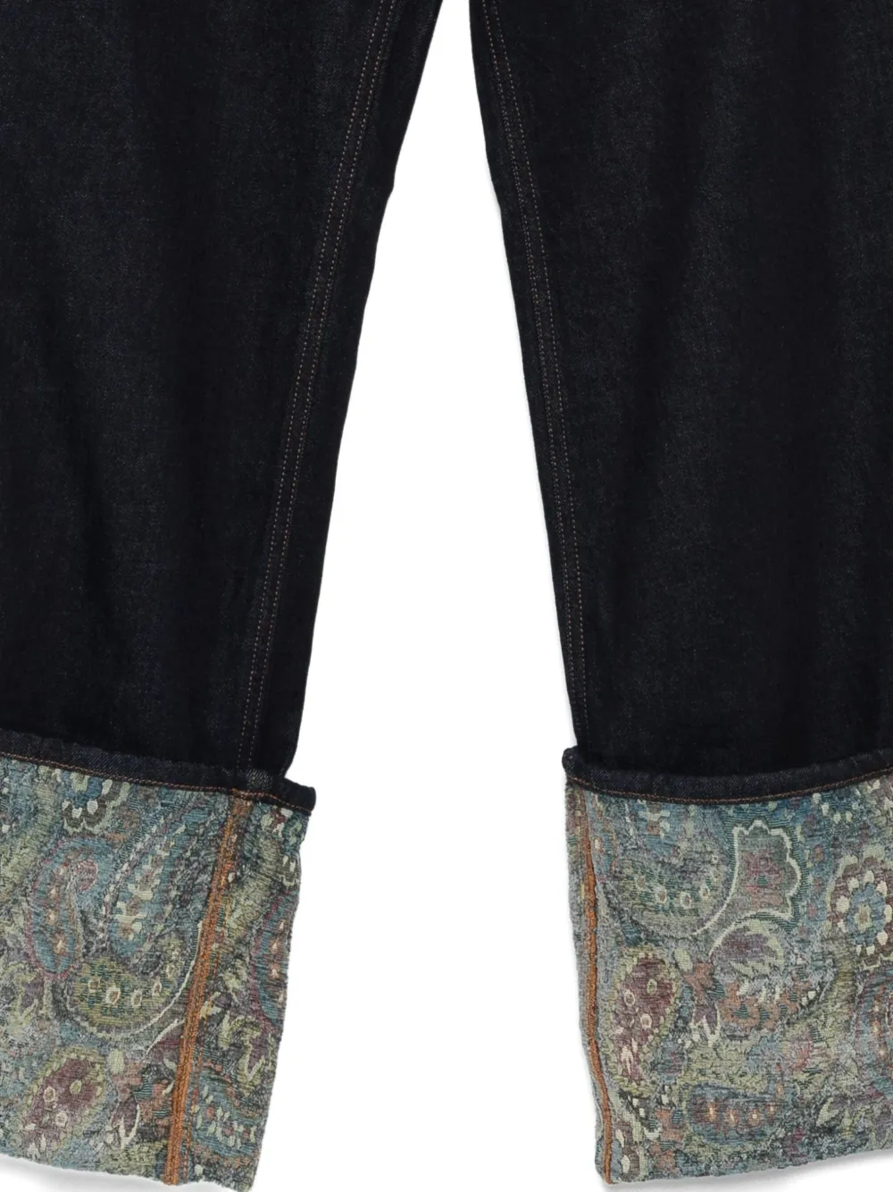 AMISH Straight jeans met paisley-print Blauw
