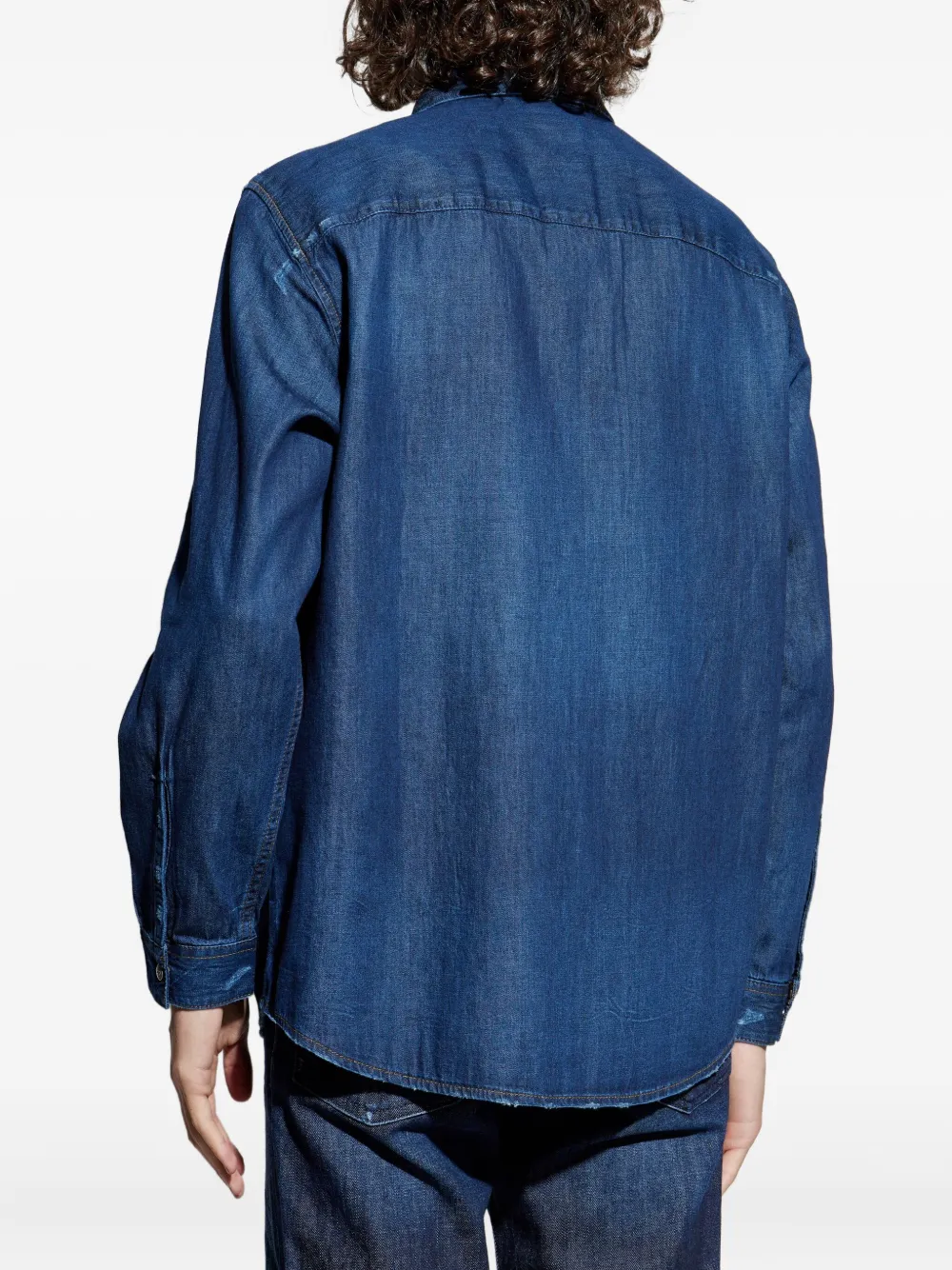 Diesel D-Simply denim overhemd met geborduurd logo Blauw