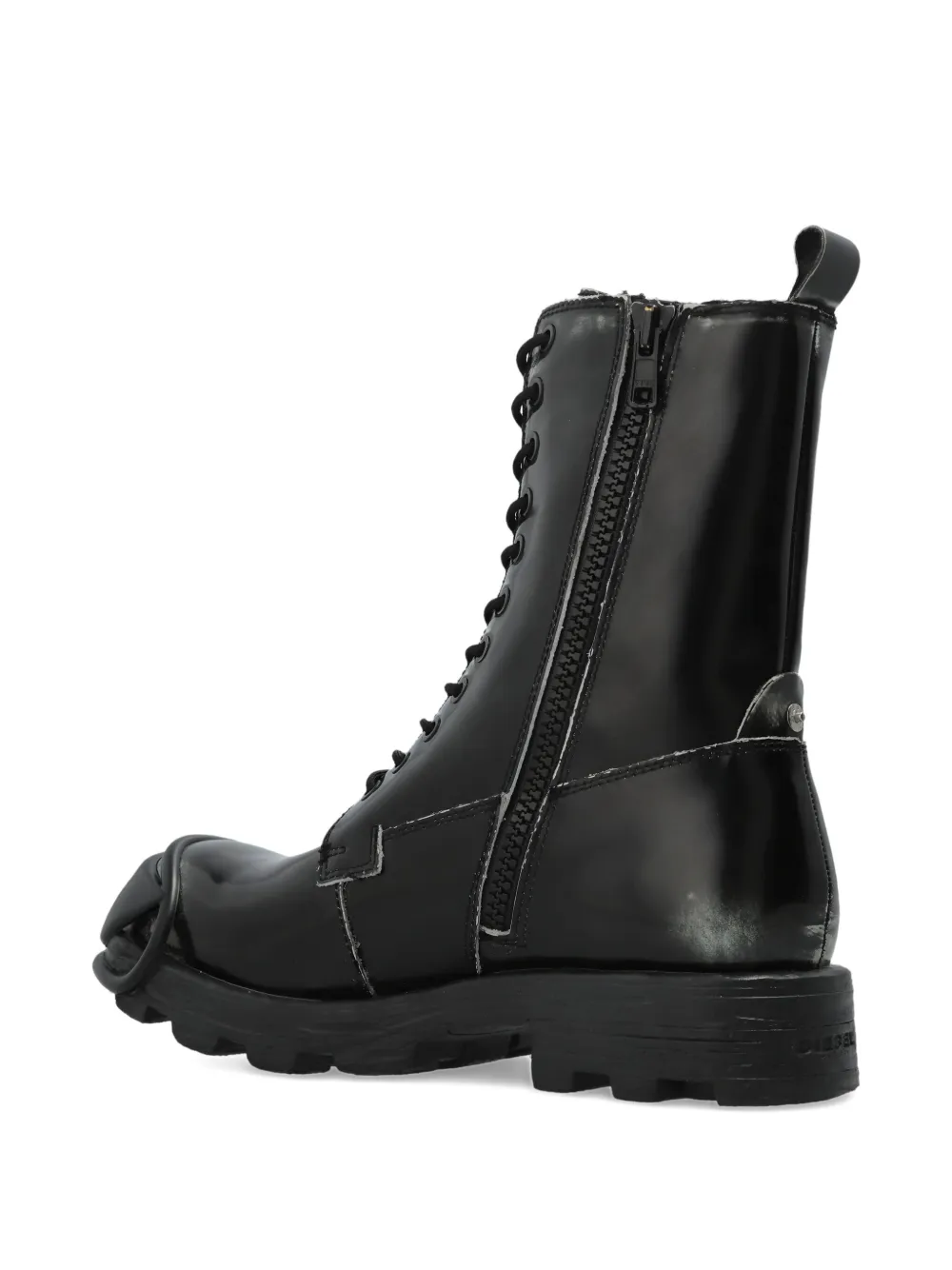 Diesel D-Hammer laarzen met veters en neus Zwart