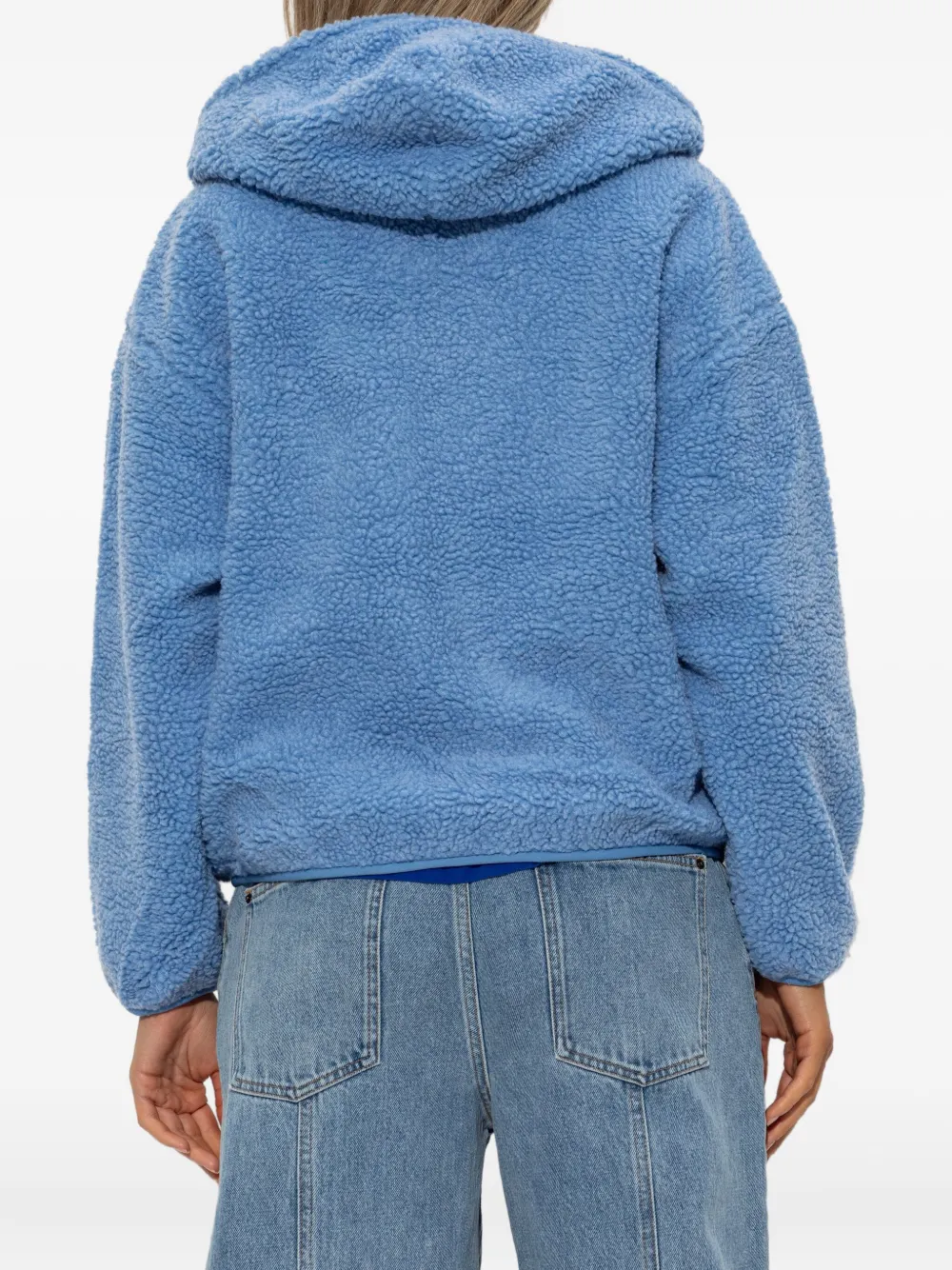 American Vintage Hoktown Hooded Teddy Jacket In Blue