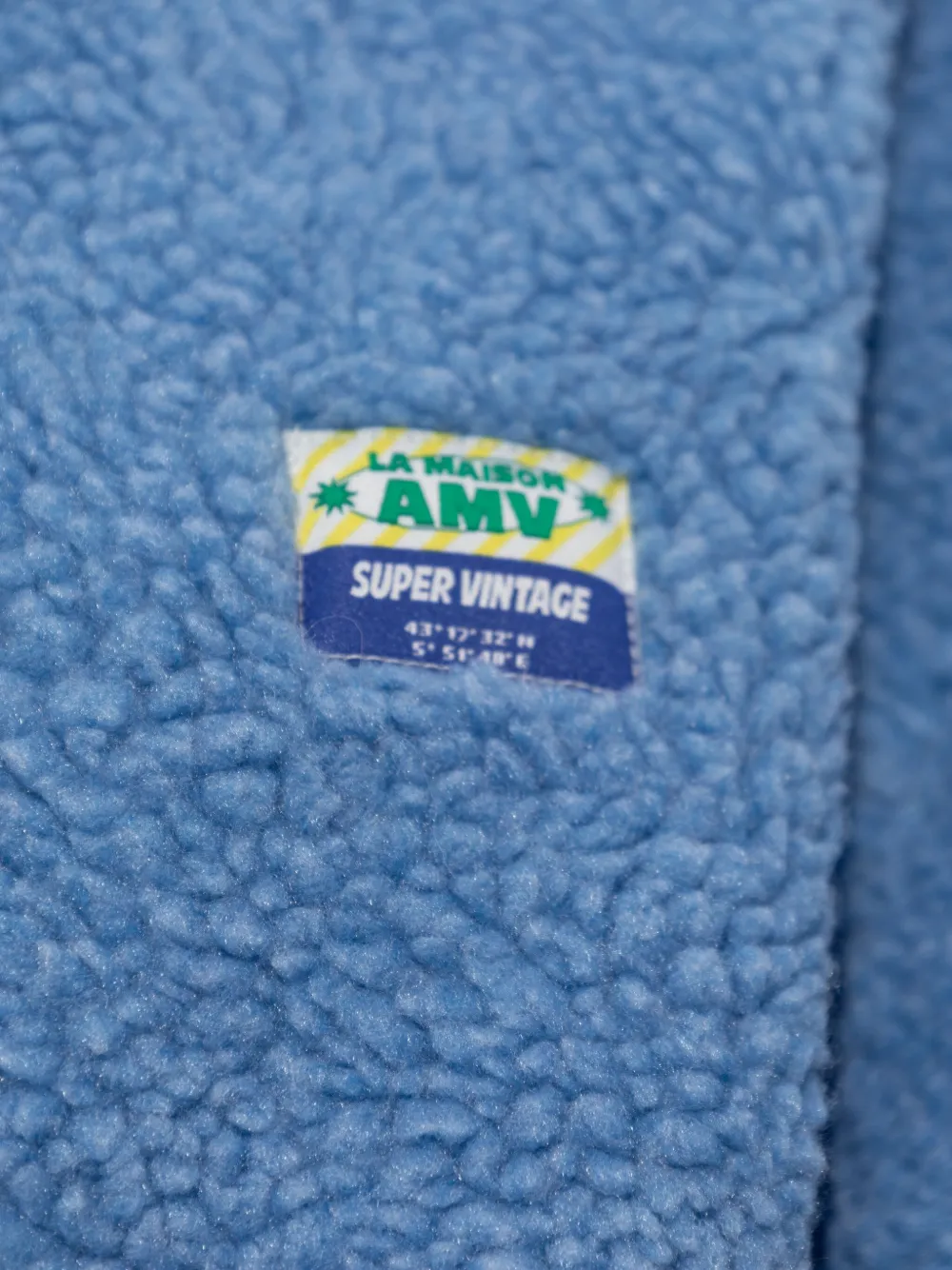 American Vintage Hoktown Hooded Teddy Jacket In Blue