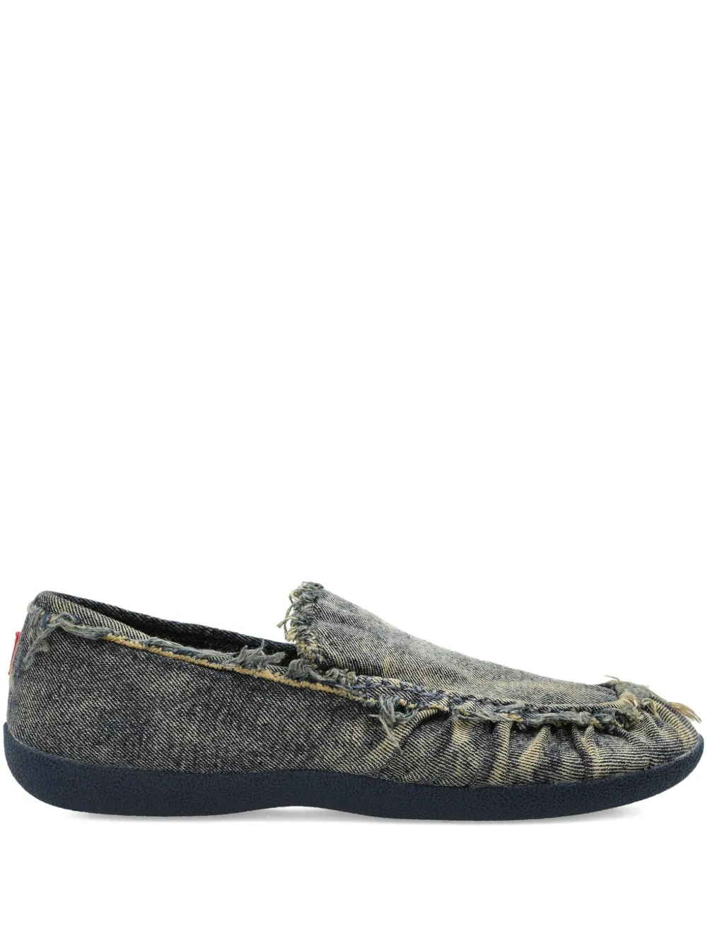Diesel D-Shock frayed denim loafers Blue