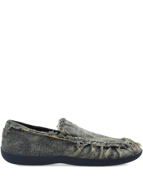 Diesel D-Shock frayed denim loafers
