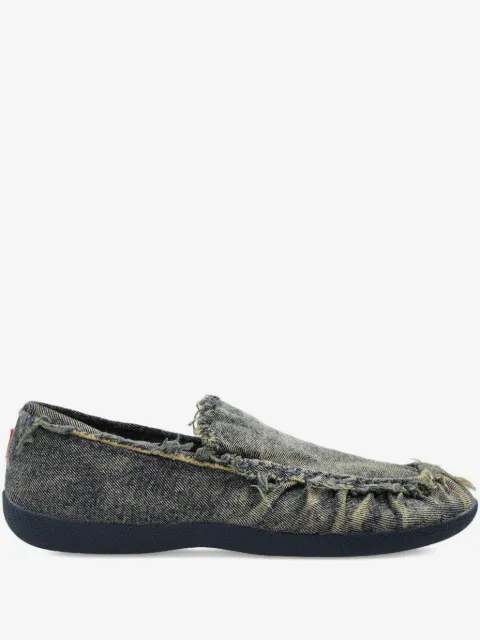 Diesel D-Shock frayed denim loafers