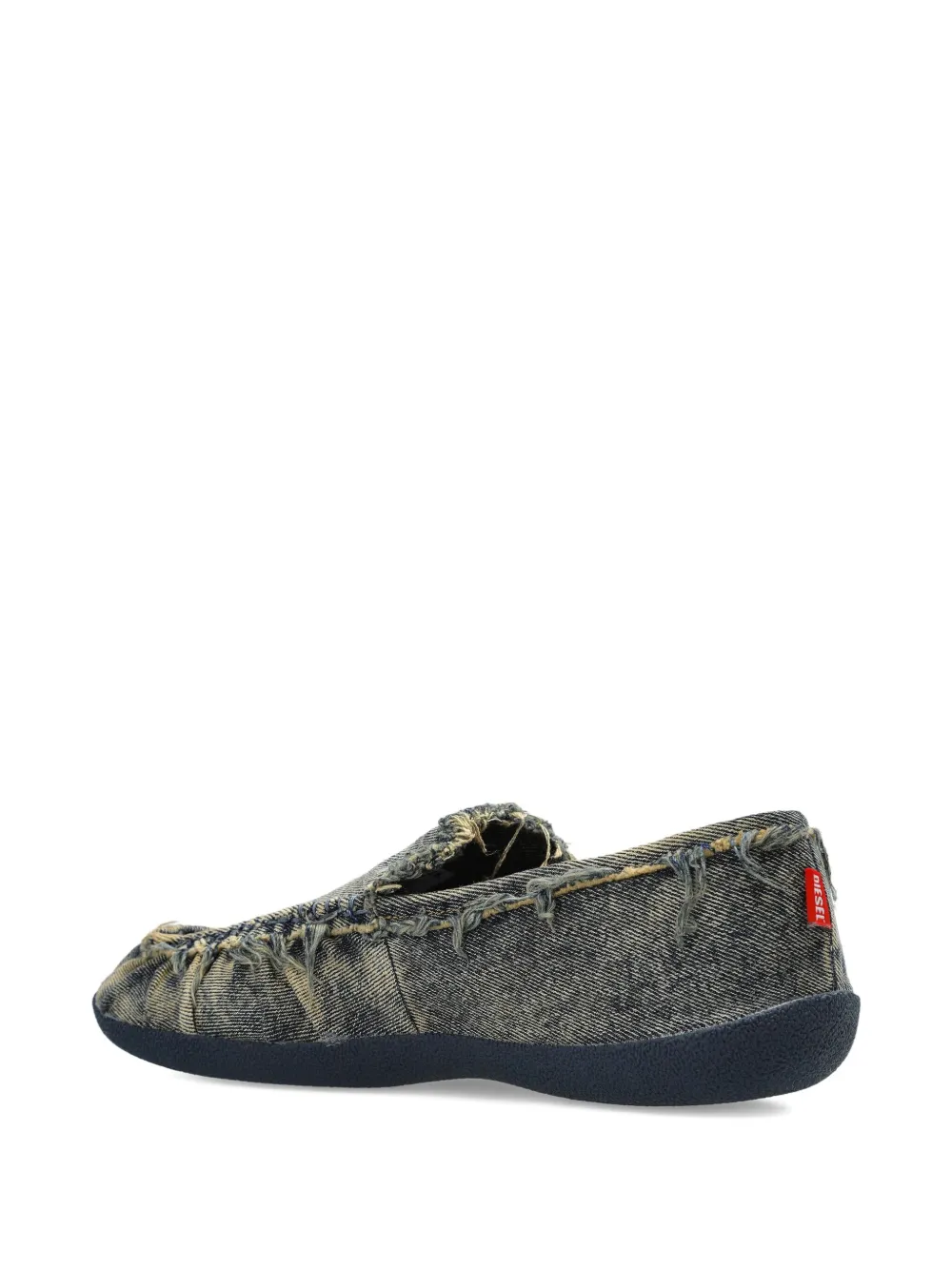 Diesel D-Shock frayed denim loafers Blue