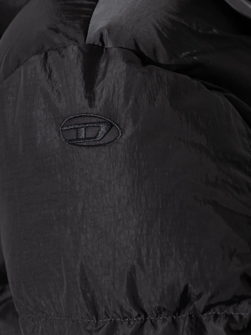 Diesel W-Peyt-Short-New-P1 donsjack met capuchon Grijs