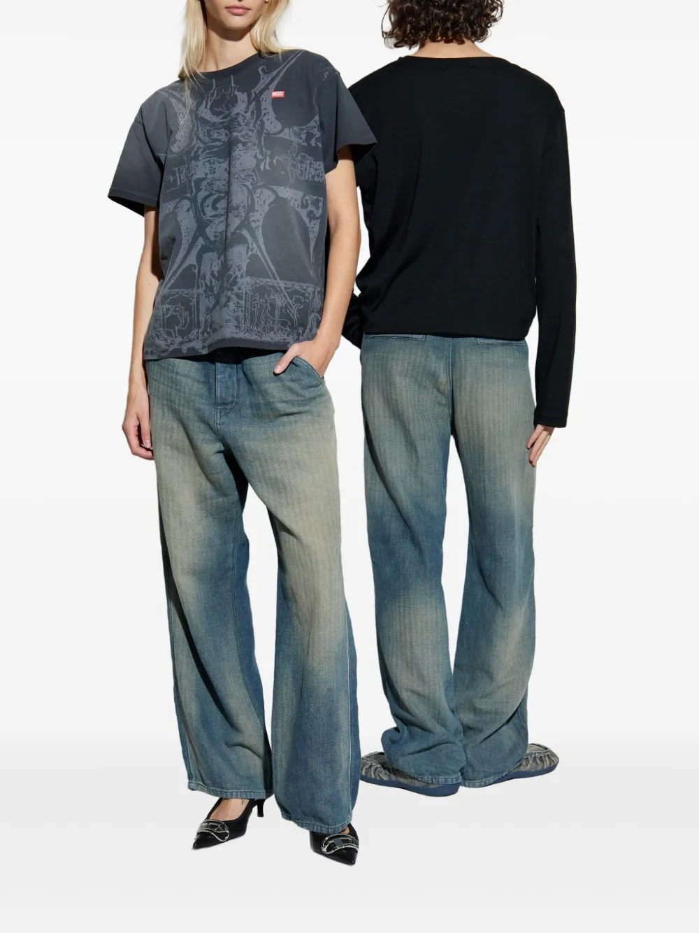 Diesel D-Phant-Chino jeans met visgraatpatroon Blauw