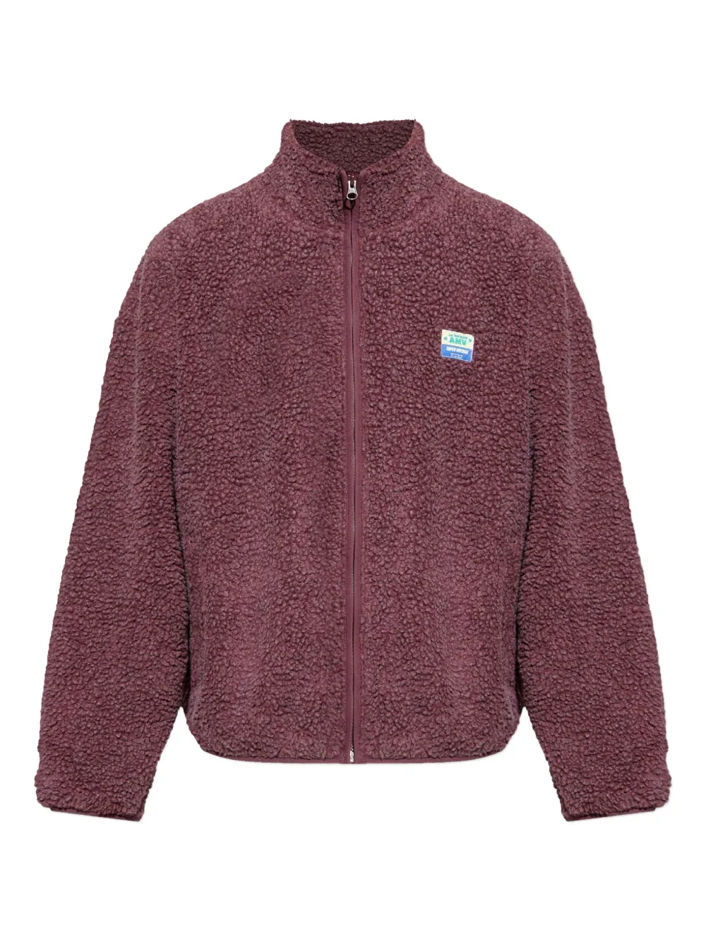 American Vintage Hoktown Teddy Zip-up Jacket In Brown