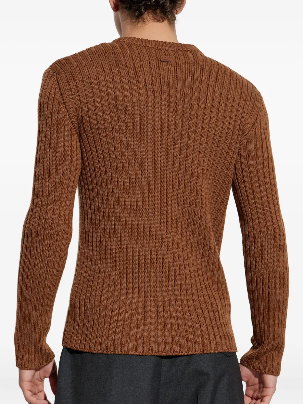 Tod's Geribbelde wollen trui Bruin