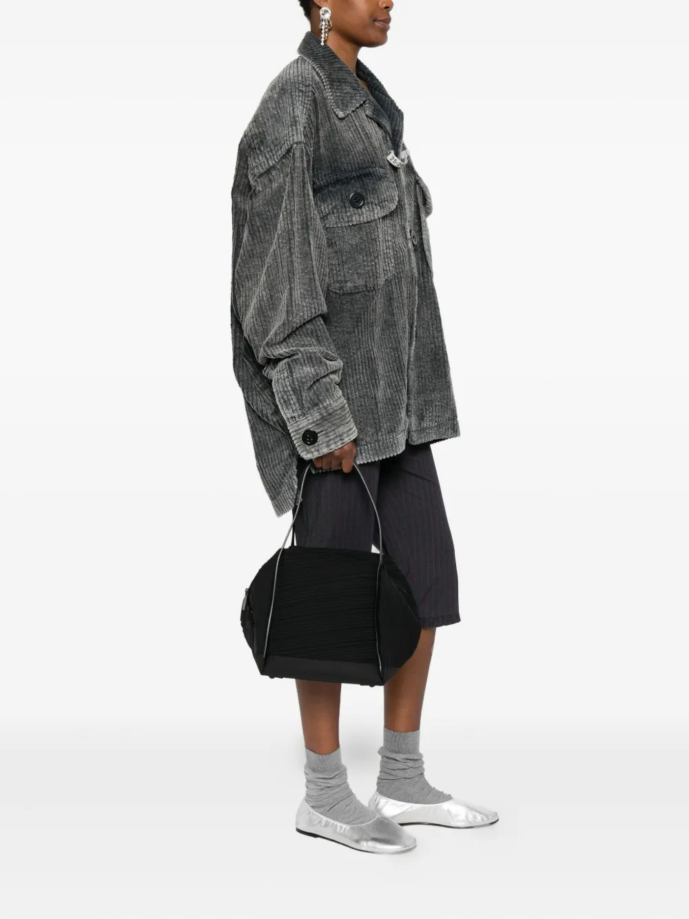 Pleats Please Issey Miyake pleated-design tote bag - Zwart