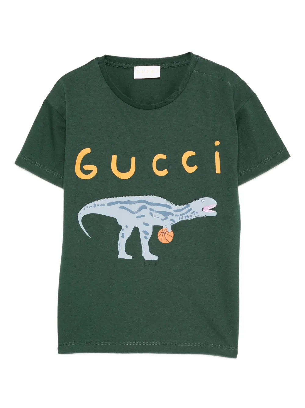 Gucci Kids dinosaur-print T-shirt - グリーン Gucci Kids dinosaur-print T-shirt - グリーン