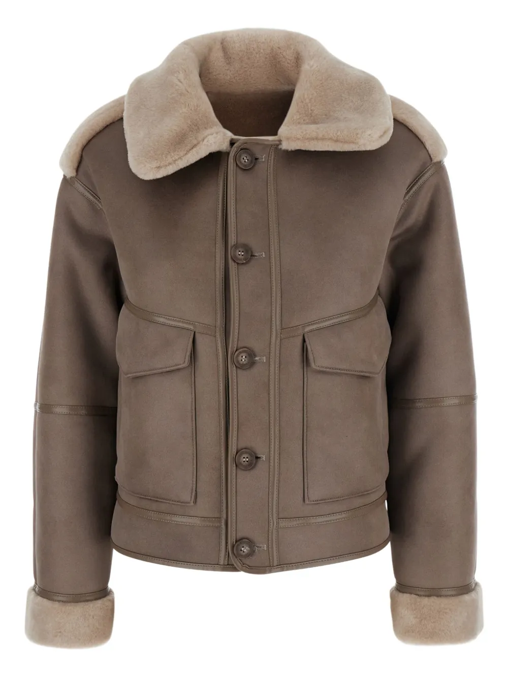 Urbancode button-fastening patch-pocket coat - ブラウン Urbancode button-fastening patch-pocket coat - ブラウン