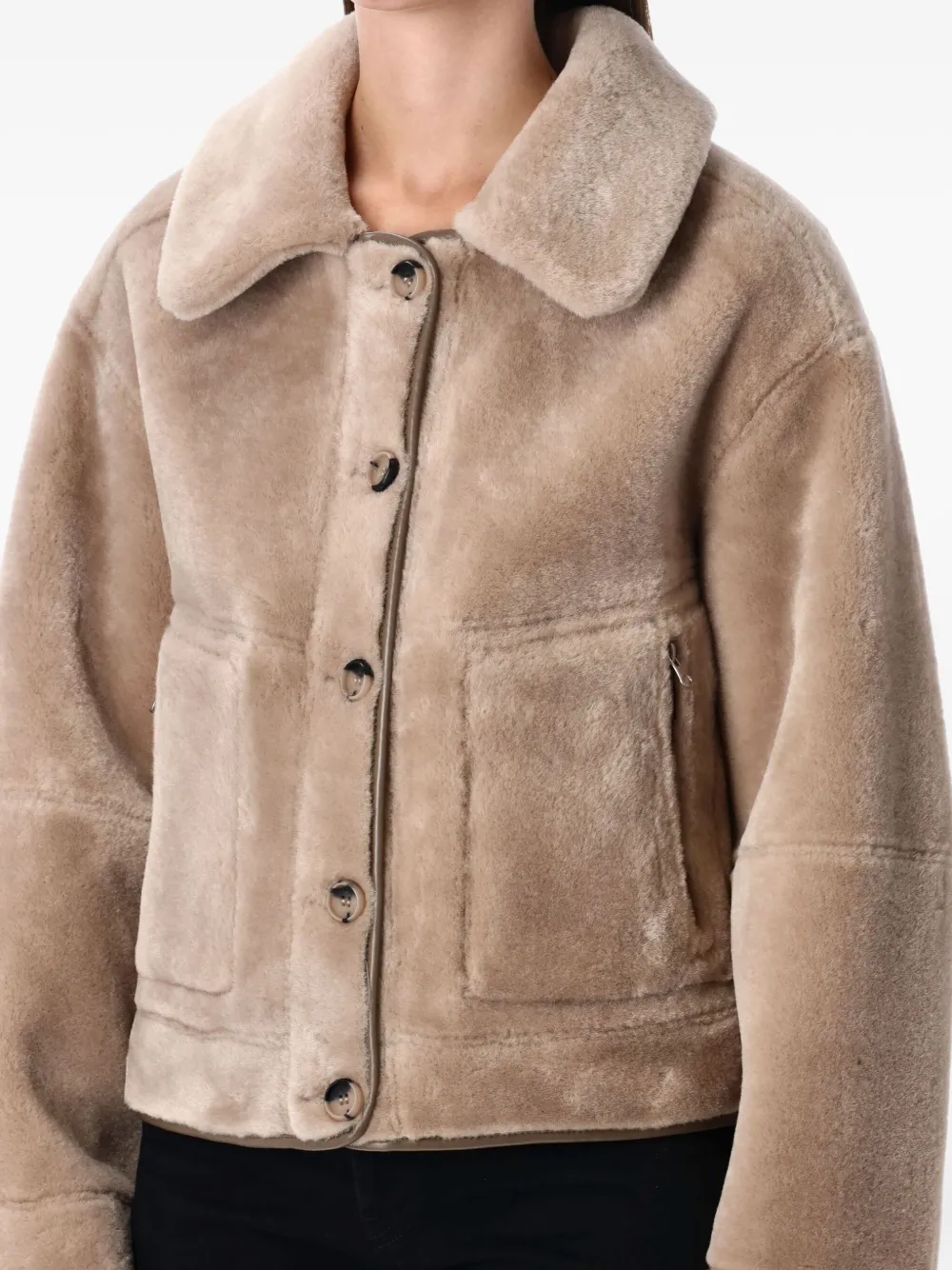 Urbancode Jas met knoopsluiting en opgestikte zak Bruin