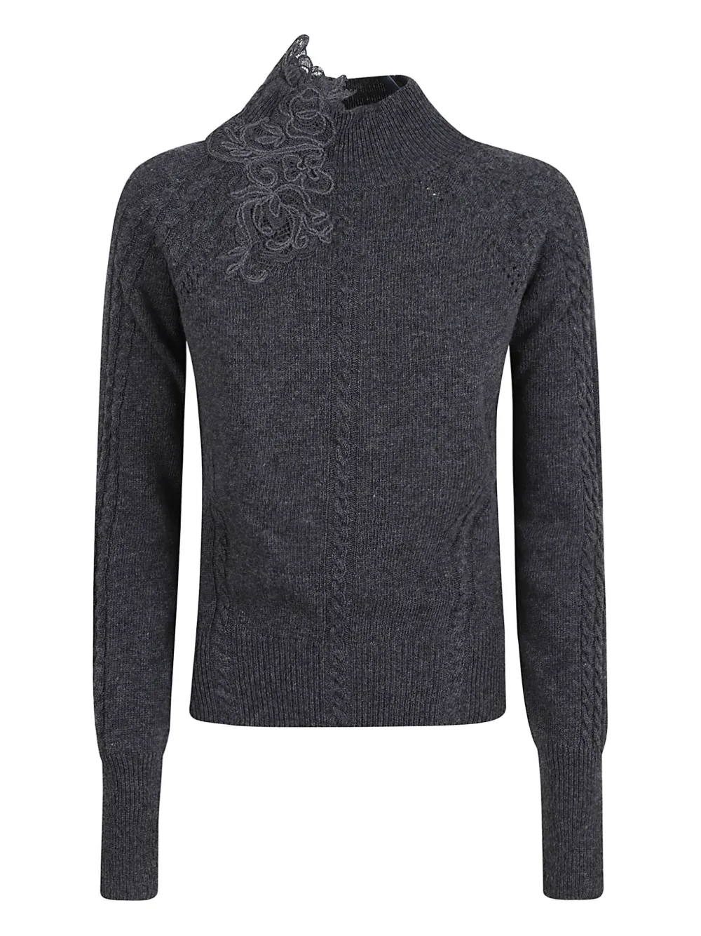 Ermanno Scervino lace cable-knit jumper | Grey | Image 1