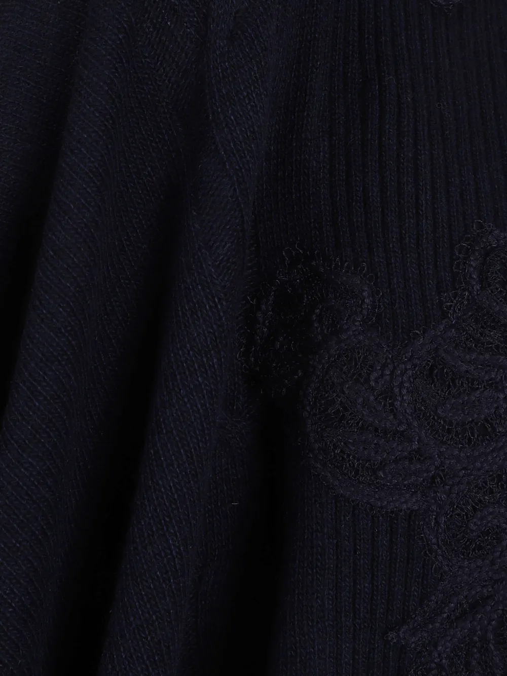 Ermanno Scervino Draped Cape With Embroidered Ribbed Texture In Blue