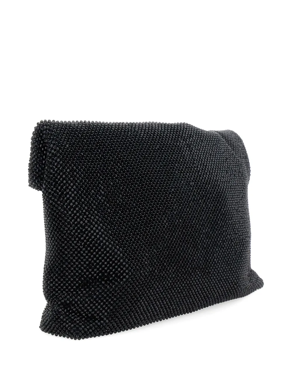 Pre-owned Twenty Four Haitch 2025 Beaded Flap Clutch In Black