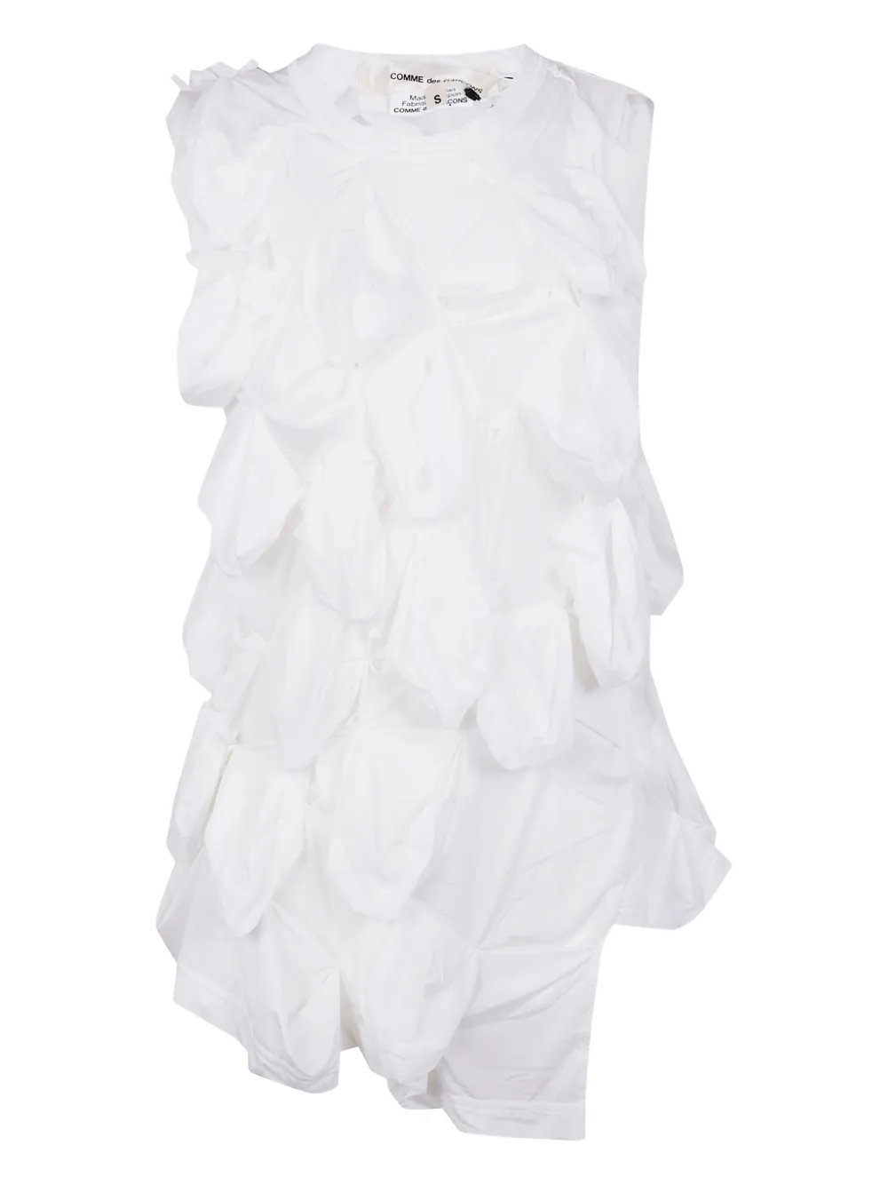 Comme Des Garçons ruffled sleeveless T-shirt | White | Image 1