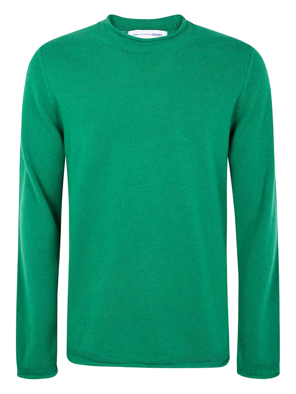 Comme Des Garçons Shirt Round Neckline Sweater In Wool In Green