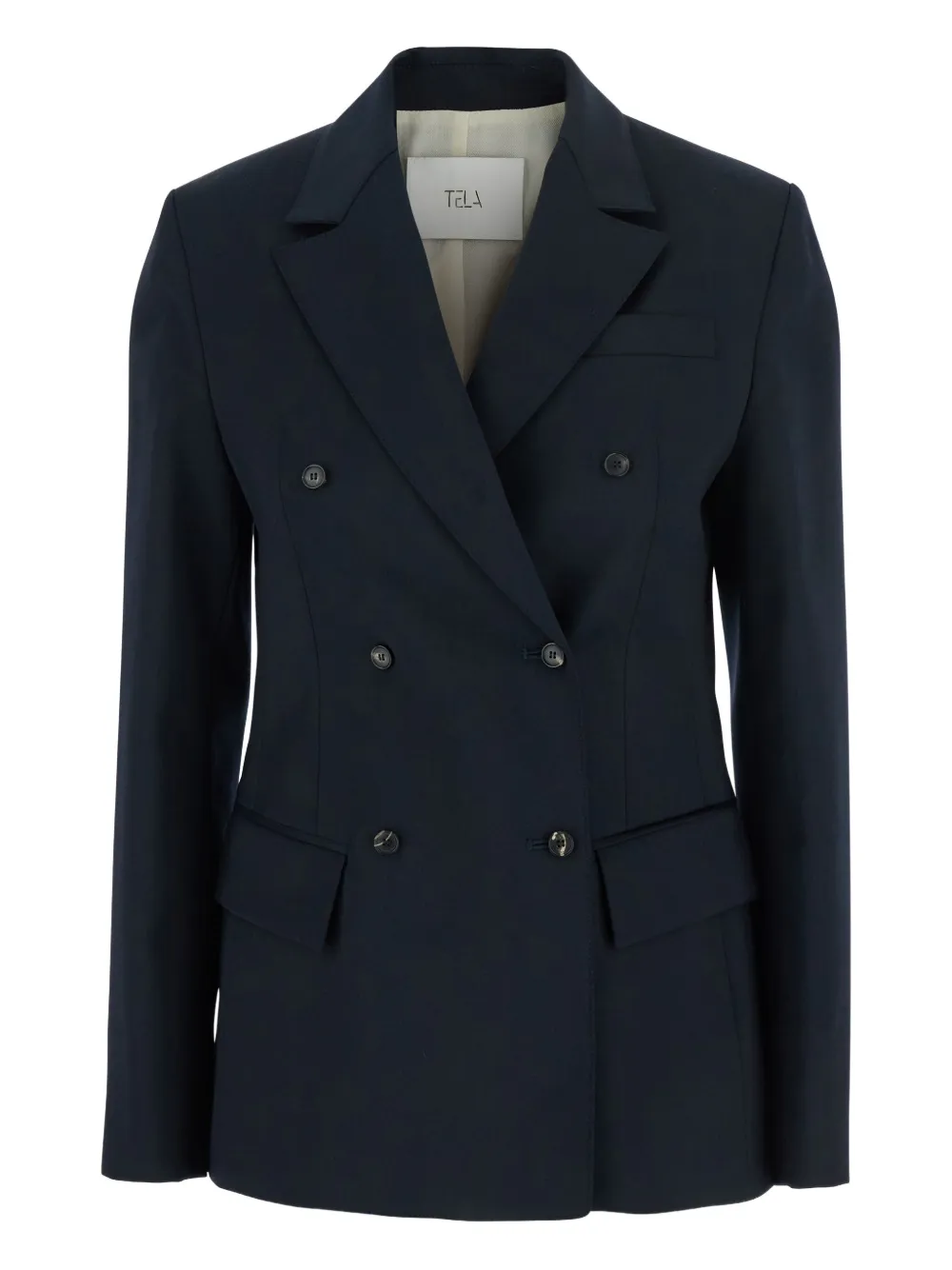 Tela double-breasted peak-lapel blazer - ブルー Tela double-breasted peak-lapel blazer - ブルー