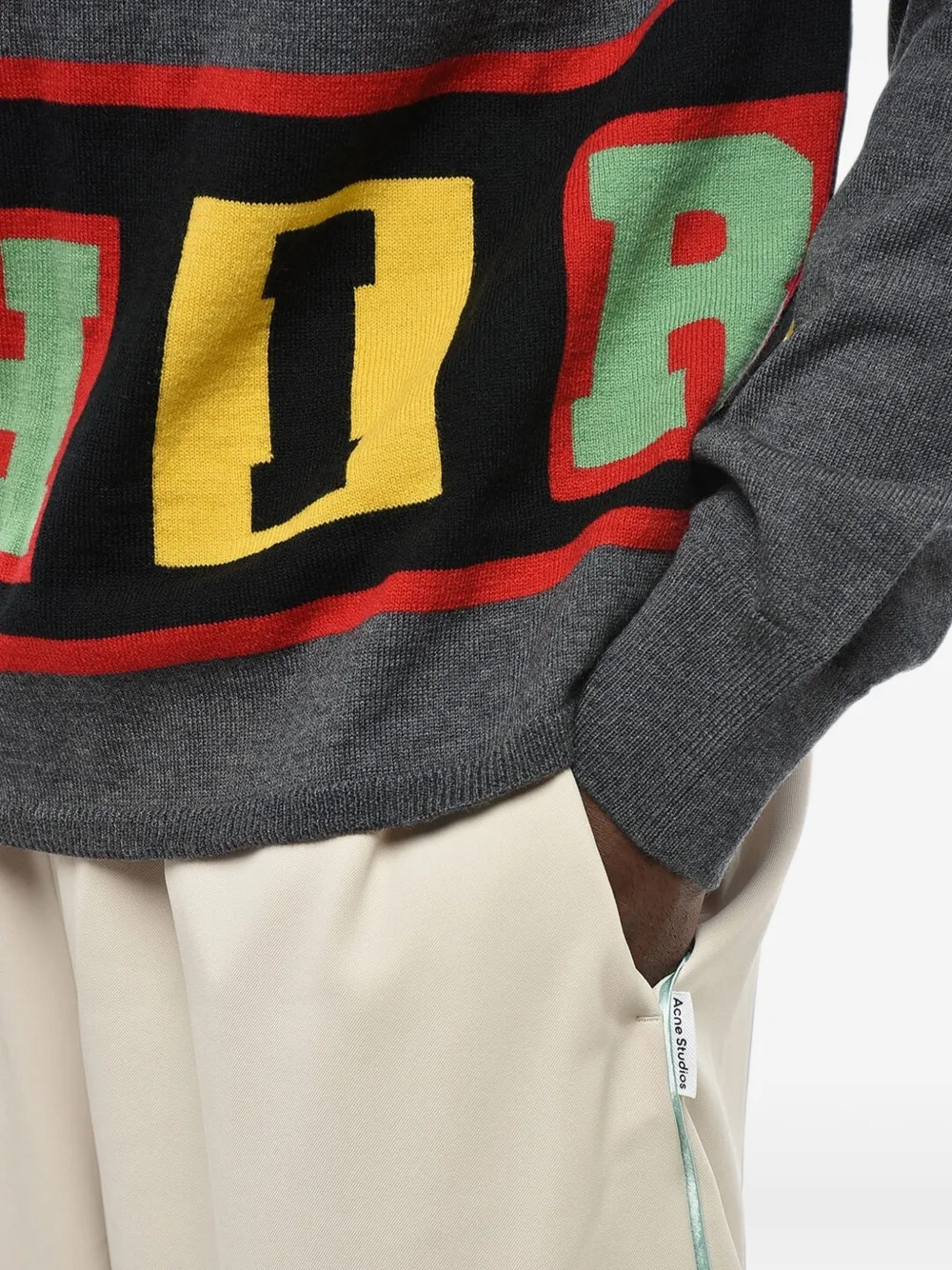 Comme Des Garçons Shirt Gebreide trui met blokletter Grijs