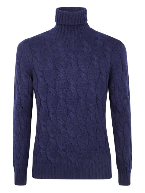 Barba cable-knit turtleneck sweater