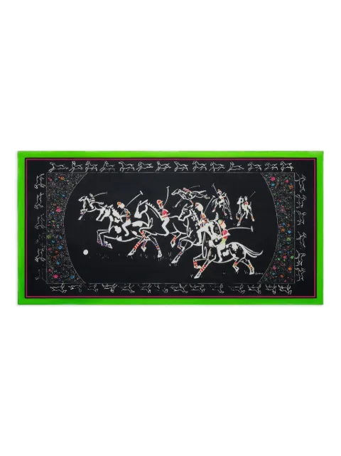 Shanghai Tang equestrian print silk scarf