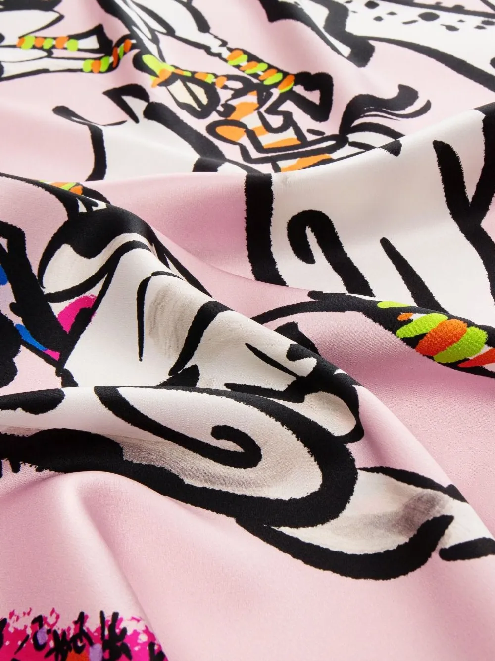 Shanghai Tang Equestrian-print Silk Scarf In Pink