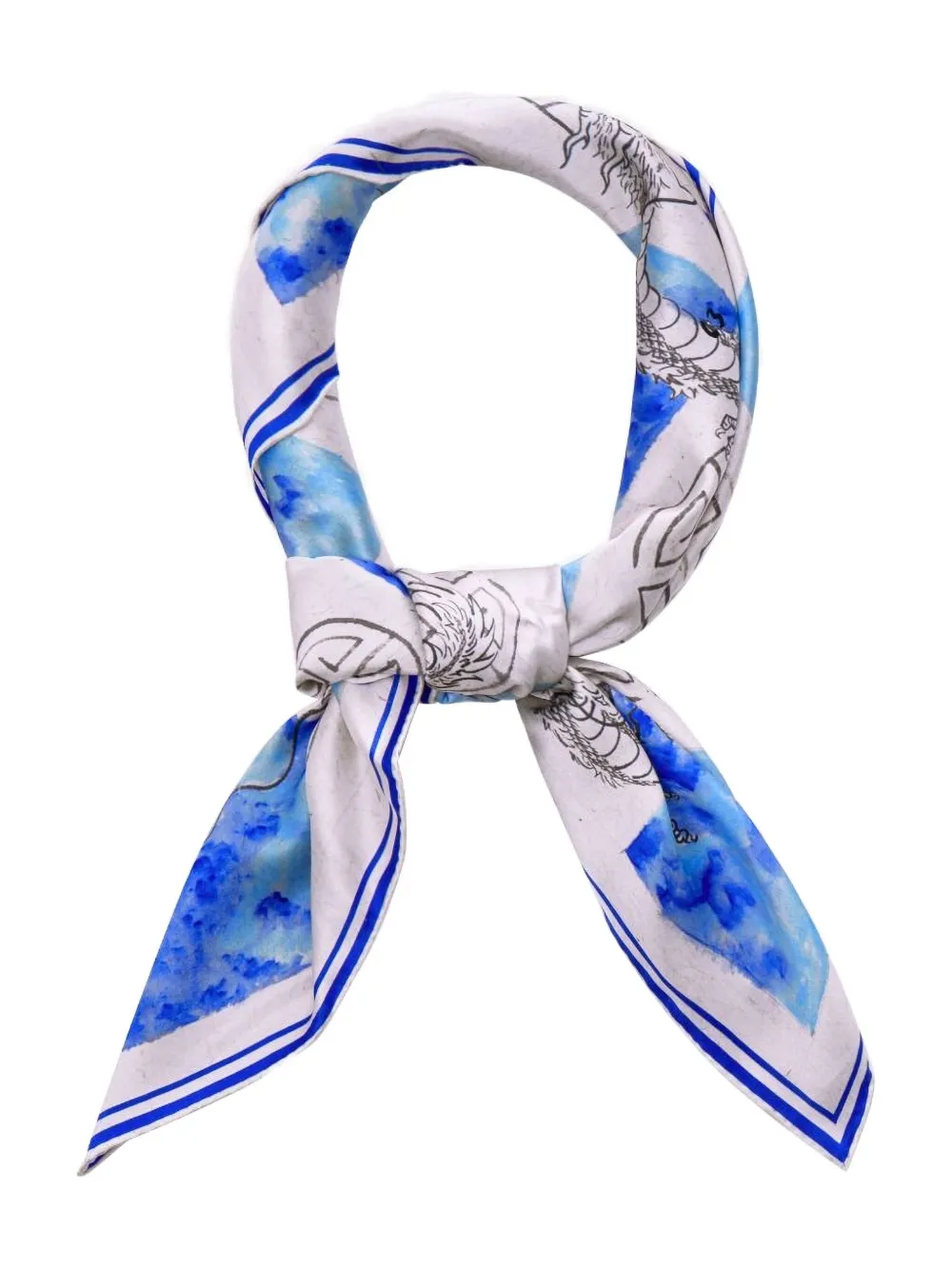 Shanghai Tang dragon arrow silk scarf - ブルー Shanghai Tang dragon arrow silk scarf - ブルー