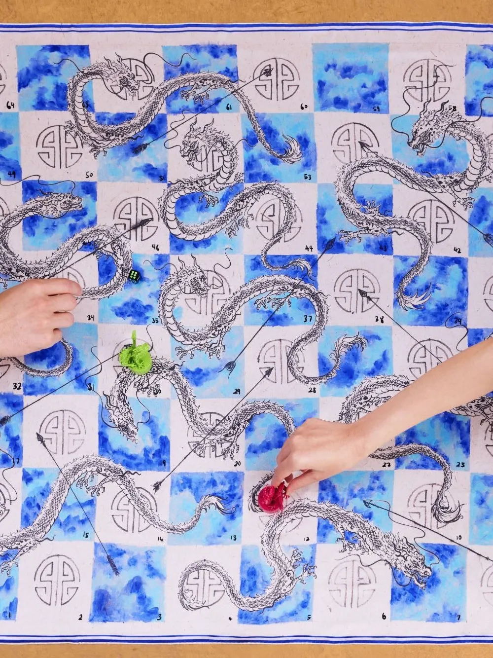  Shanghai Tang Dragon Arrow Silk Scarf - Blue 