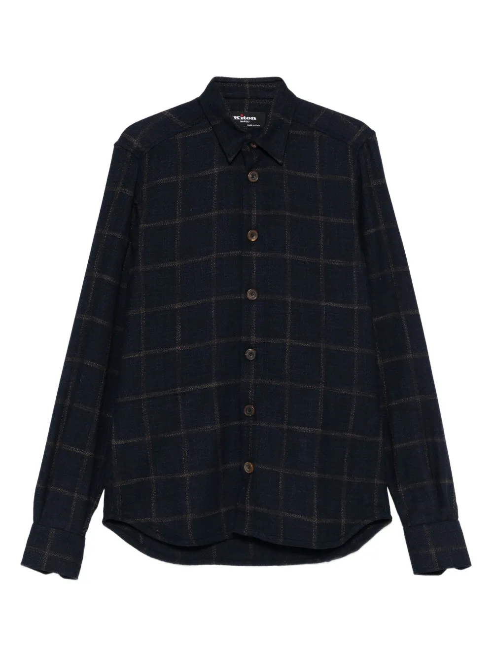 Kiton camisa con botones y cuadros estampados | azul | Image 1