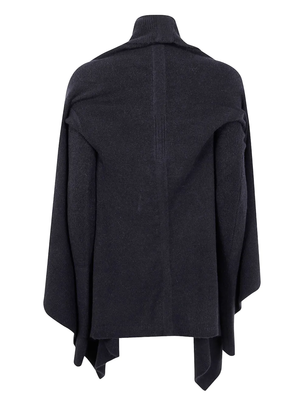 Rick Owens Knit Hooded Medium Wrap Cardigan In Black