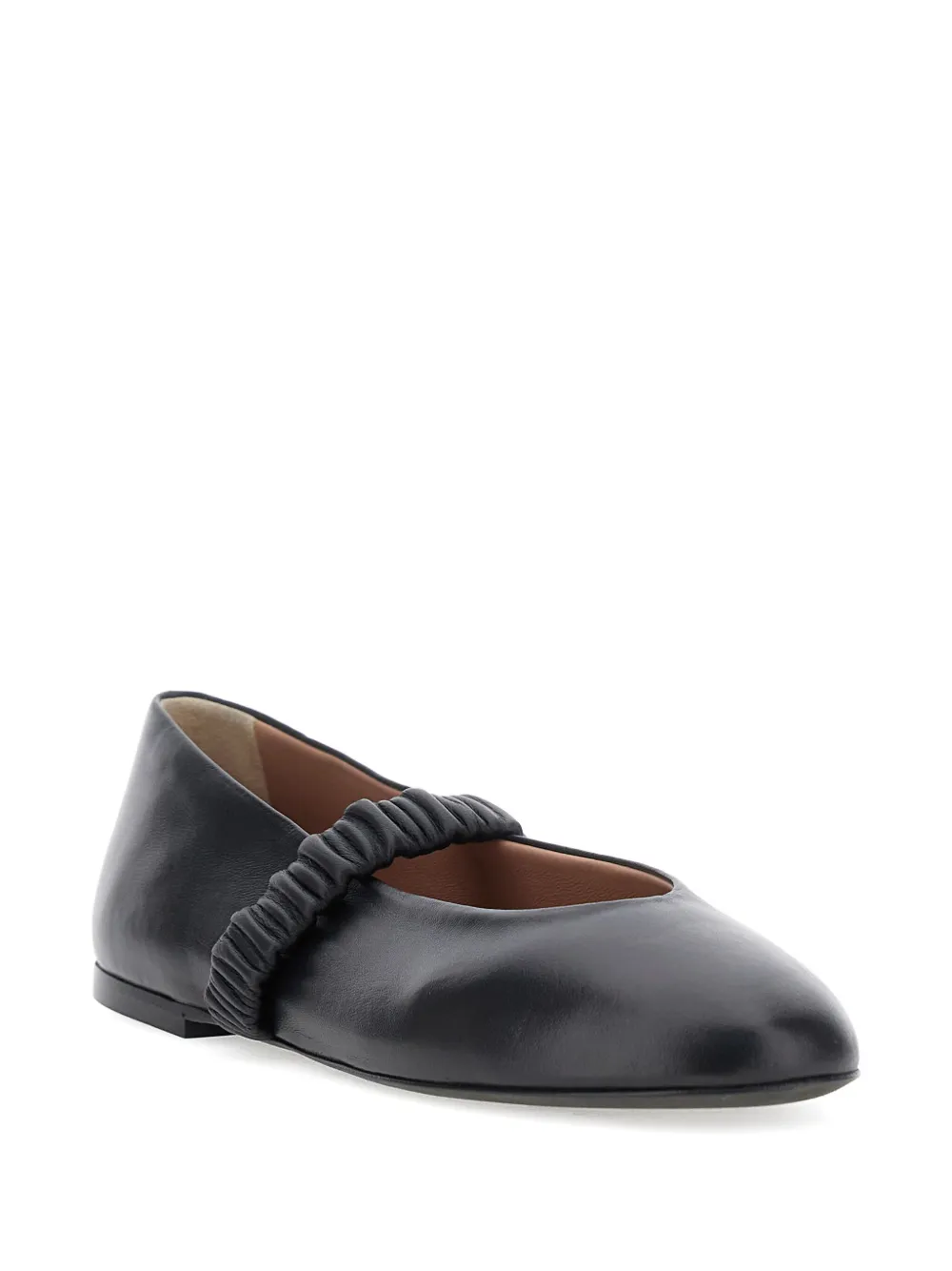 Pollini pleated-band ballerina flats Black