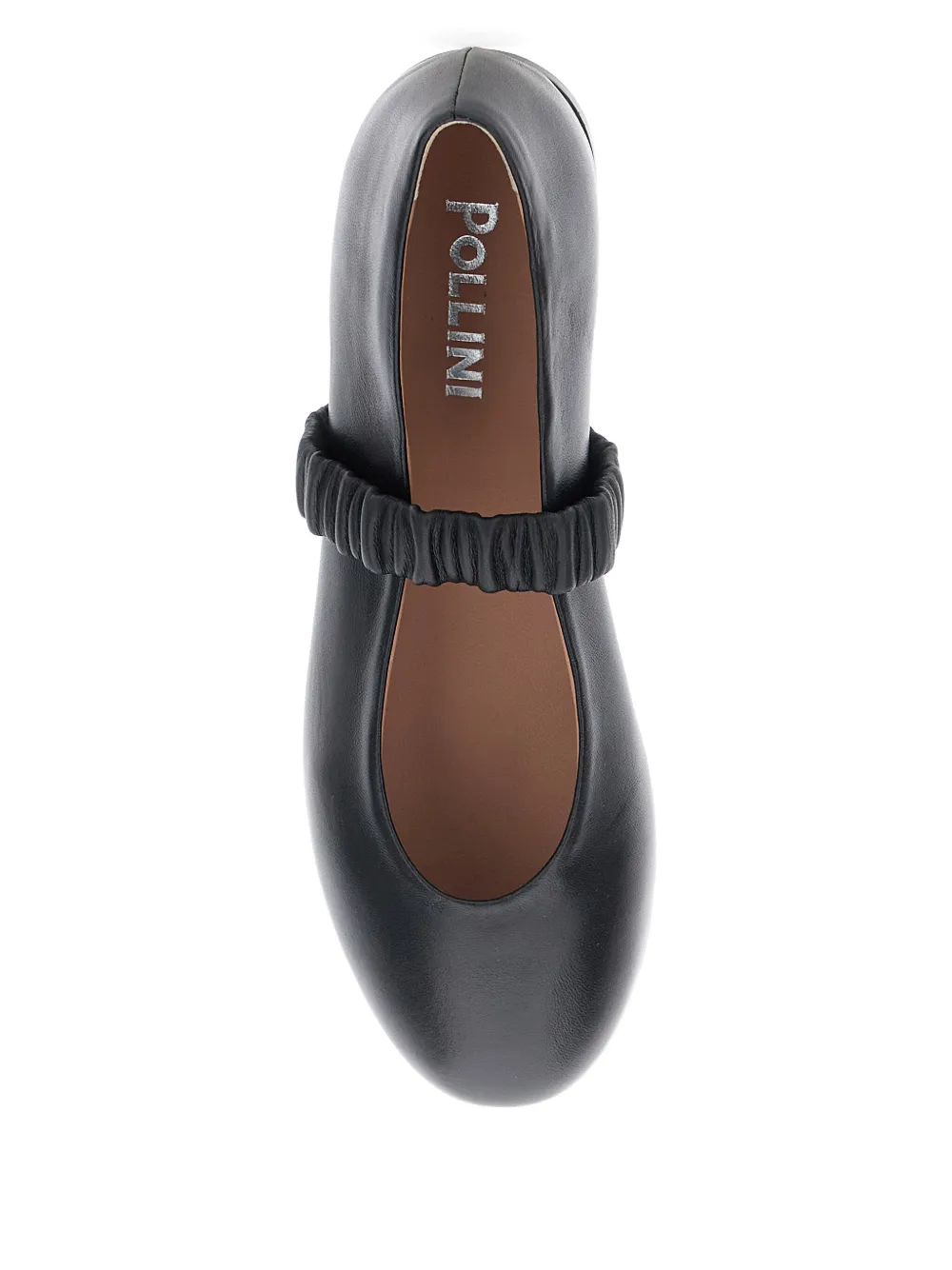 Pollini pleated-band ballerina flats Black