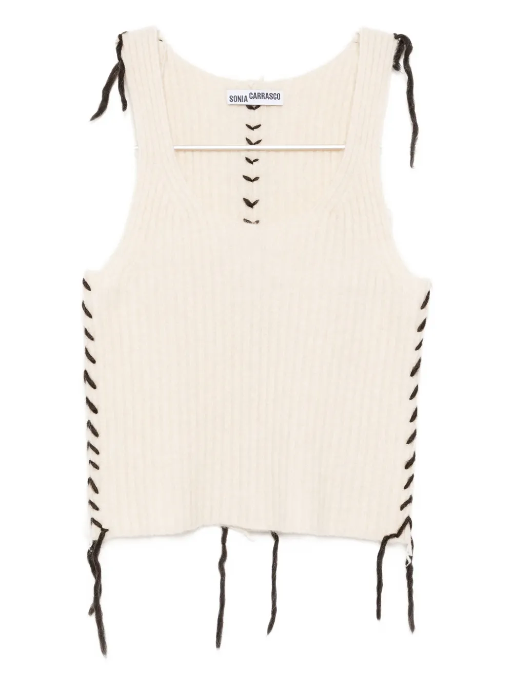 Sonia Carrasco Sleeveless Vest Top In Neutral