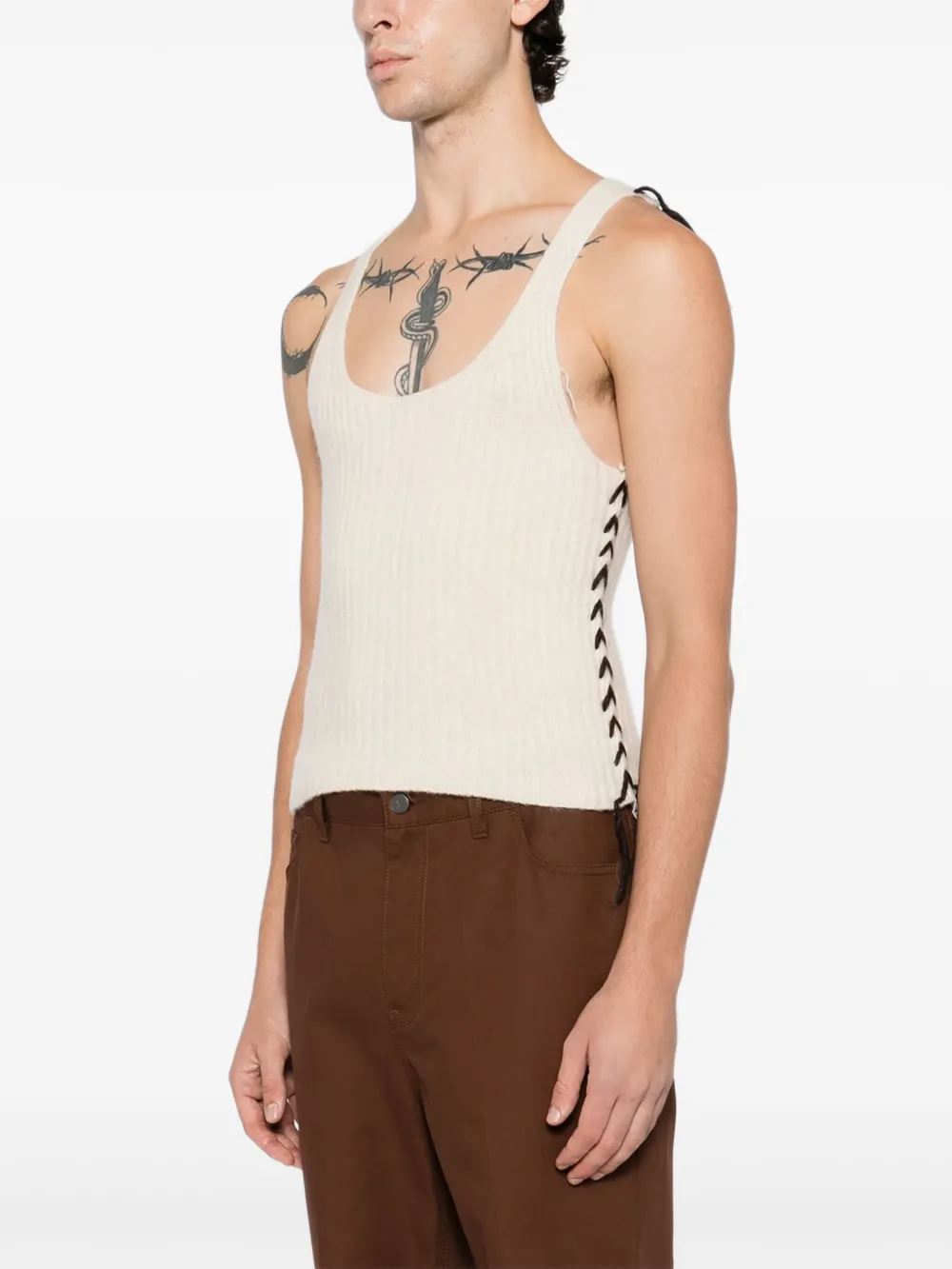 SONIA CARRASCO Mouwloze top Beige