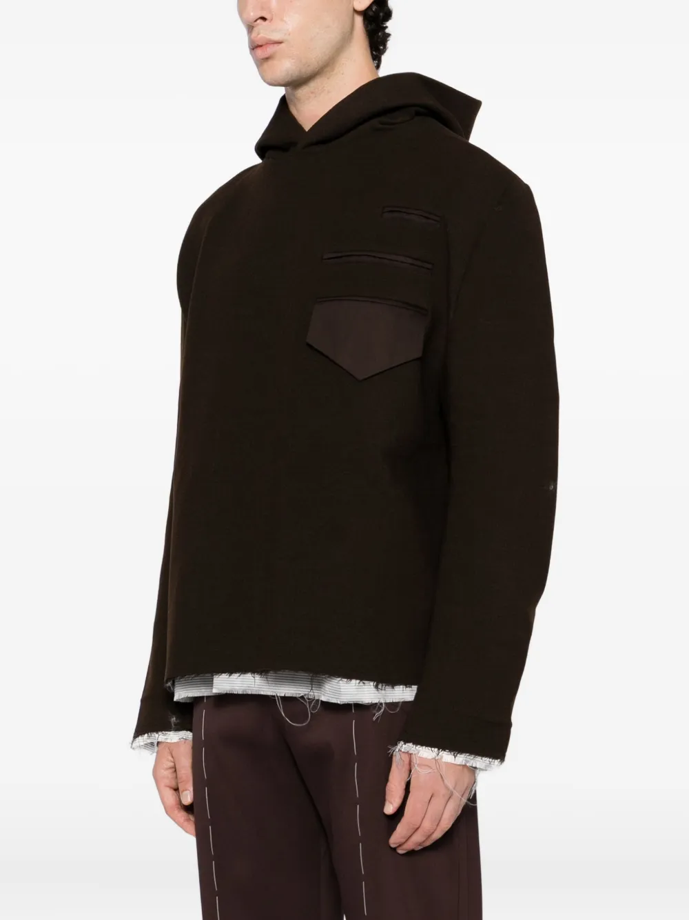 Sonia Carrasco Raw-cut Hem Hoodie In Brown