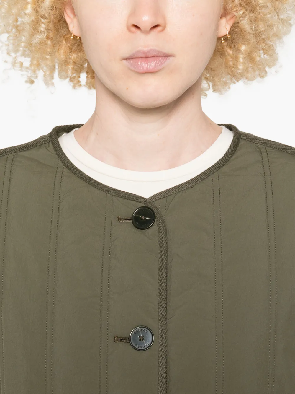 Closed Gewatteerd jack met ronde hals Groen