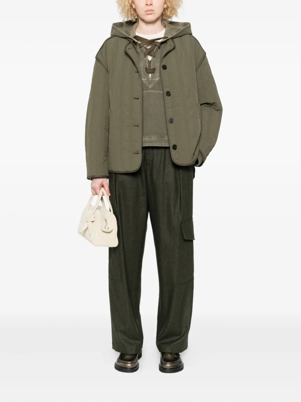 Closed quilted-pattern crew-neck jacket | Oversized Jackets | Image 2