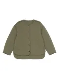 Closed quilted-pattern crew-neck jacket - Green