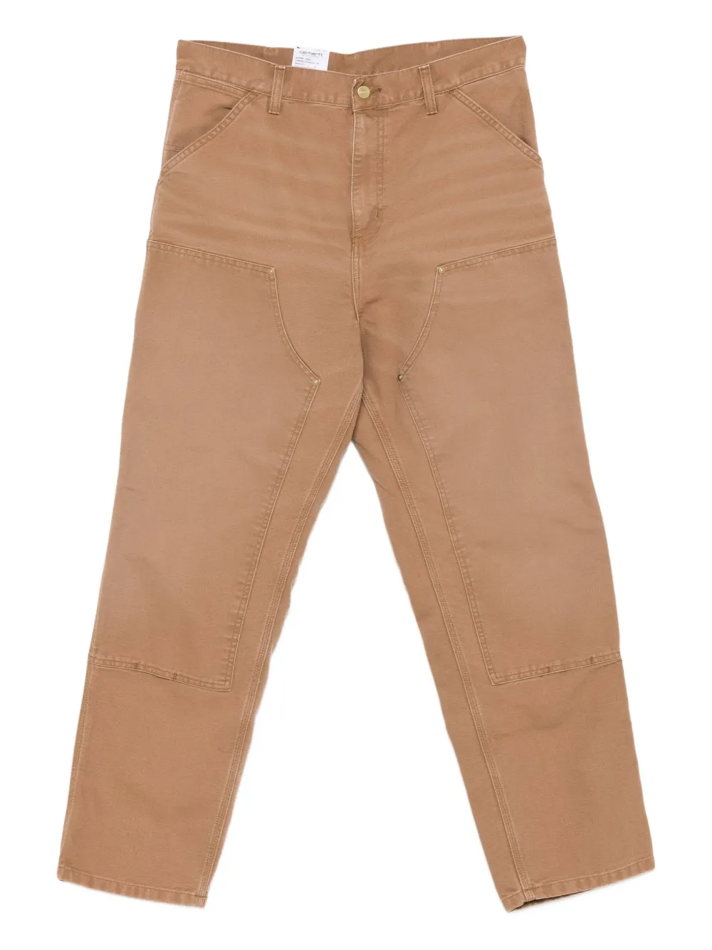 Carhartt Double-knee Cotton Trousers In Brown