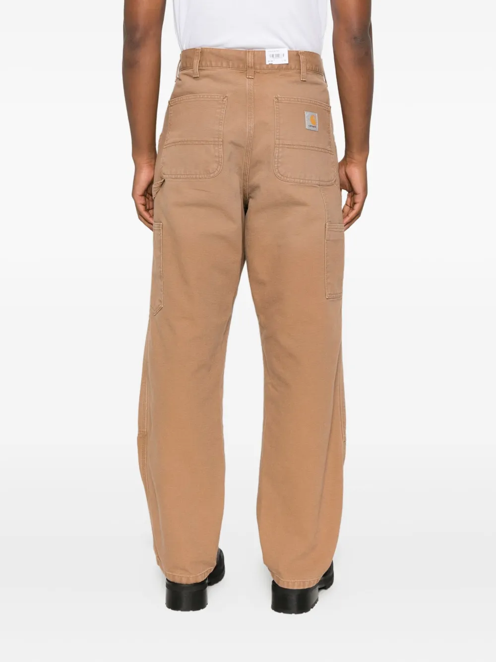 Carhartt Double-knee Cotton Trousers In Brown