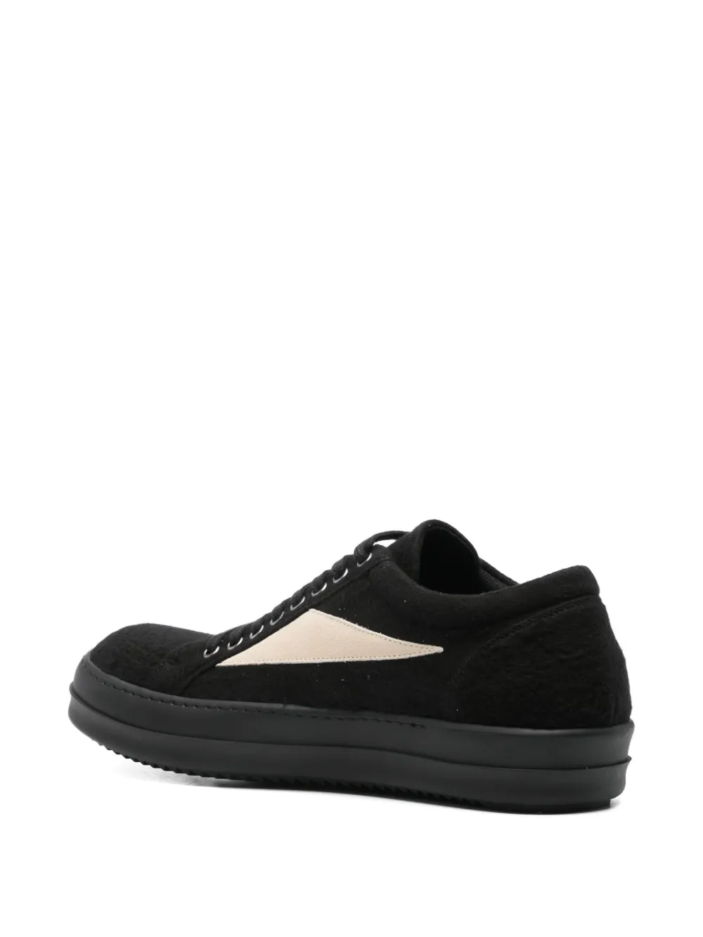 Rick Owens DRKSHDW suede panel trainers BLACK MILK MILK